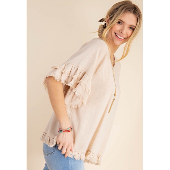 Kori Tops - NWT KORI America Top Size Medium Layered Ruffles